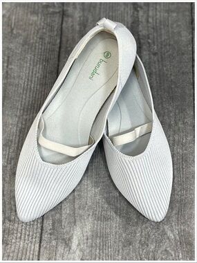 Burudani Grey Pointed Toe Mary Jane Knit Flats [S7510]